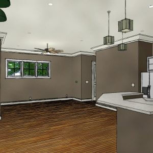 Three dimensional rendering of custom home design